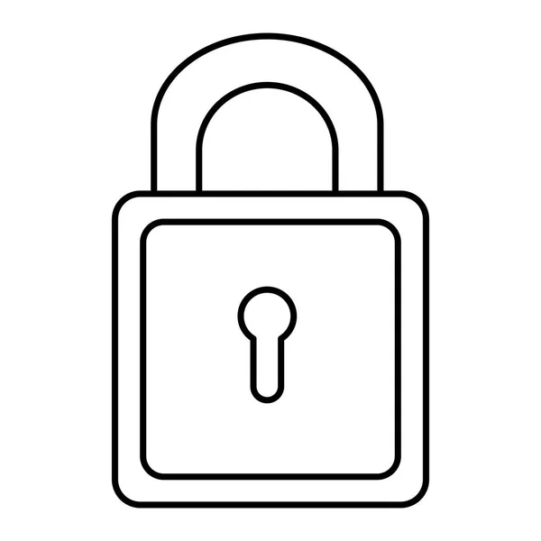 Veilig beveiligd hangslot geïsoleerd pictogram — Stockvector