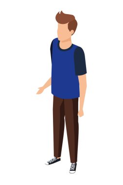 Genç ve rahat bir adam karakter