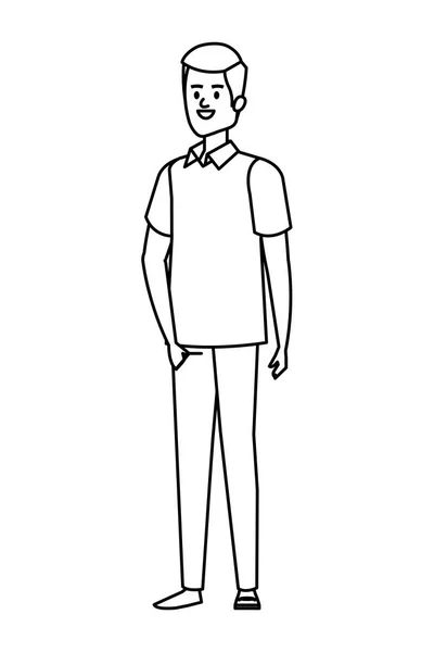 Hombre joven avatar carácter vector ilustración — Vector de stock
