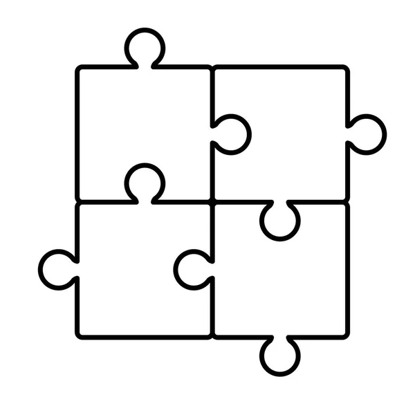 Puzzle jeu pièces solution icônes — Image vectorielle