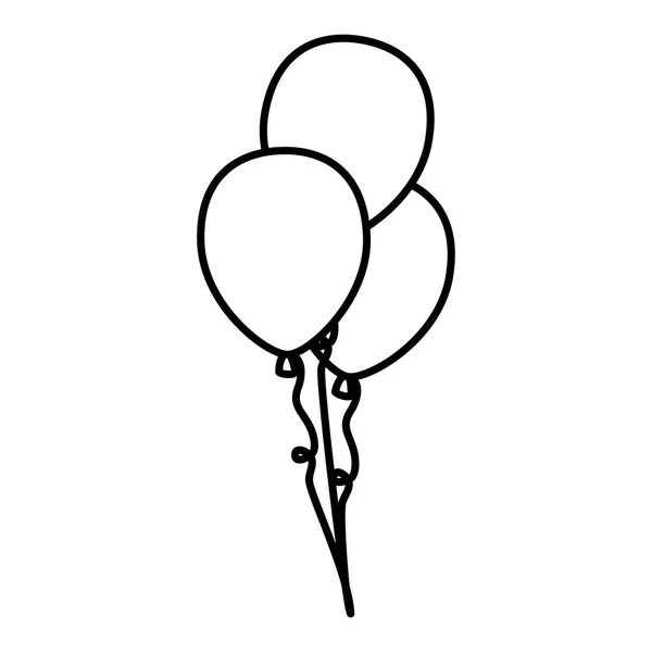 Balonlar helyum yüzen simge vektör illüstrasyon — Stok Vektör