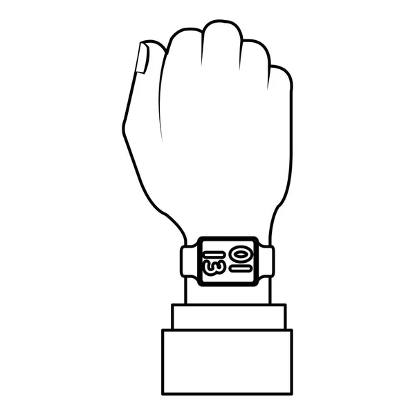 Kezét SmartWatch weareable technológia — Stock Vector