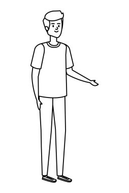 Genç ve rahat bir adam karakter