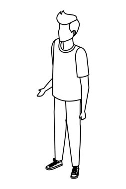 Genç ve rahat bir adam karakter