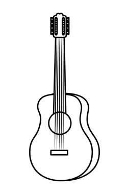 gitar enstrümanı izole edilmiş simge