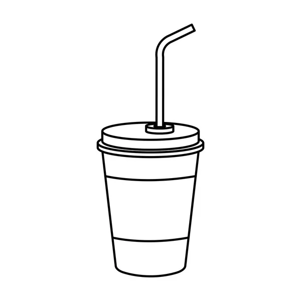 ストローベクトルイラスト付きプラスチックカップ — ストックベクタ