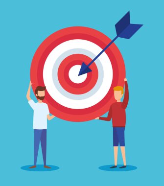 hedef vektör illüstrasyon tasarım vektör illüstratör ile mini insanlar