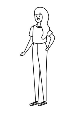 Sevimli genç kadın Avatar karakteri