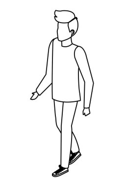 Genç ve rahat bir adam karakter