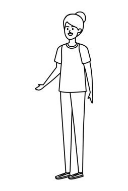 Sevimli genç kadın Avatar karakteri