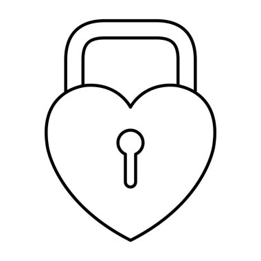 kalp şekli simgesi ile asma kilit