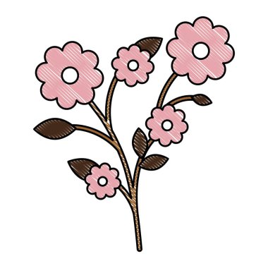 Dekoratif yapraklarla güzel çiçekler