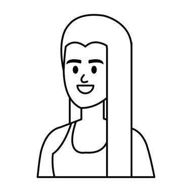 Genç kadın avatar karakter vektör çizimi