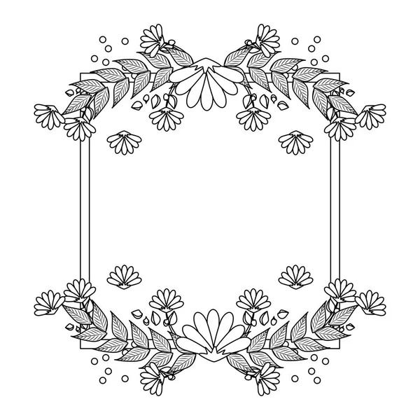 Schöne Rosen mit Blättern eleganten Rahmen — Stockvektor