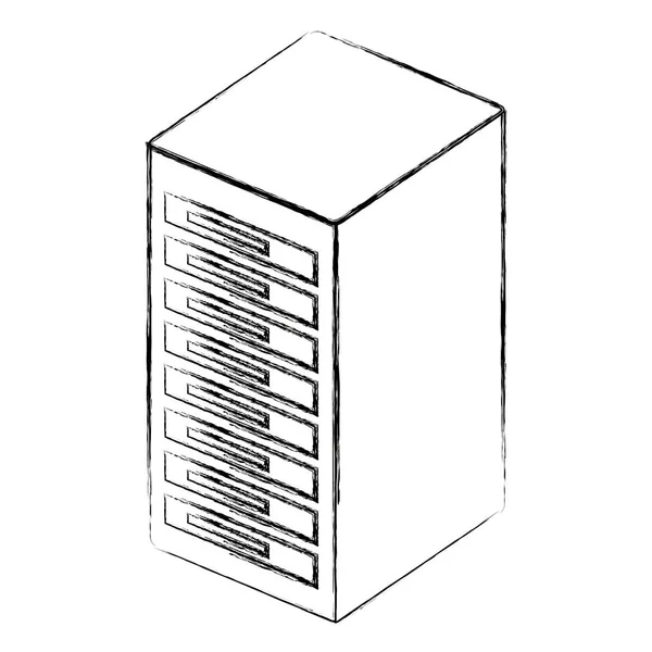 Ícone isométrico do servidor de torre —  Vetores de Stock