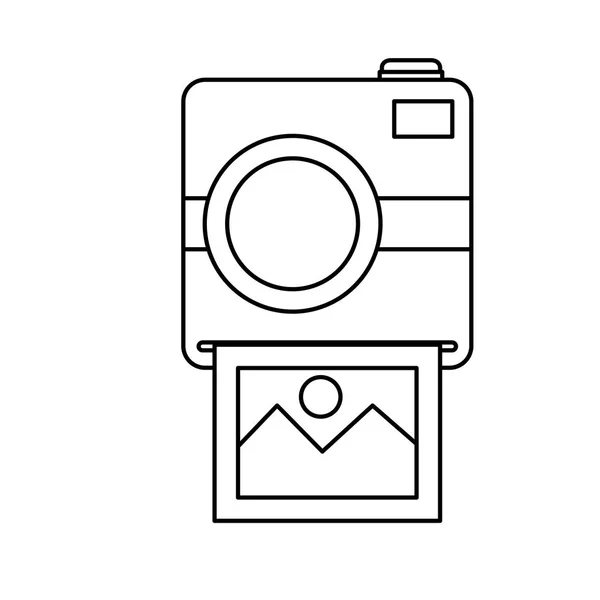 Fotografisk kamera med bild stillbild — Stock vektor