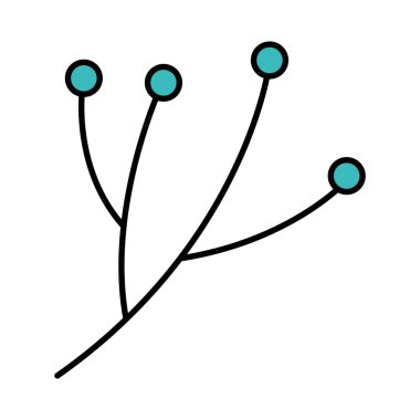 güzel çiçek dekoratif simge vektör illüstrasyon