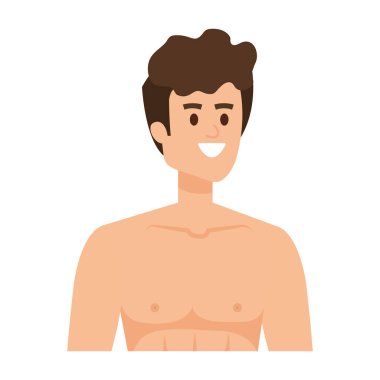 genç adam gömleksiz avatar karakter