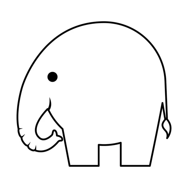 Ikona cute little Elephant sylwetka — Wektor stockowy
