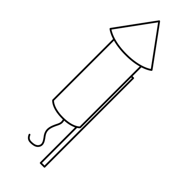 Rocket fireworks celebration icon vector illustration — Stock Vector