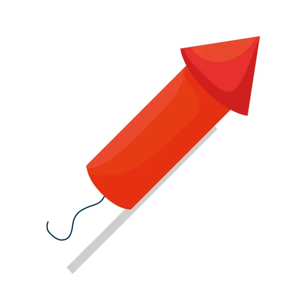 Rocket fireworks celebration icon vector illustration — Stock Vector