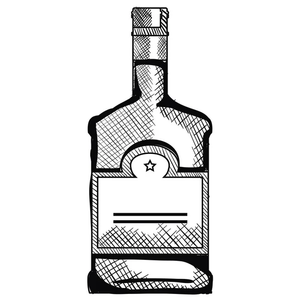 Bouteille de whisky icône boisson — Image vectorielle