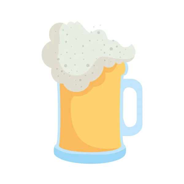 Tarro de cerveza aislado icono vector ilustración — Vector de stock