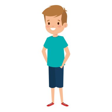 mutlu küçük çocuk komik karakter