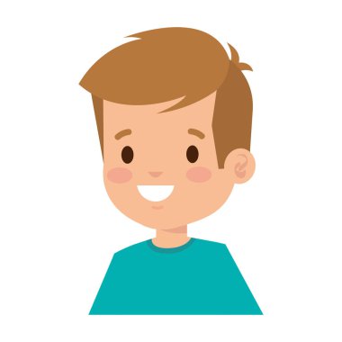 mutlu küçük çocuk komik karakter