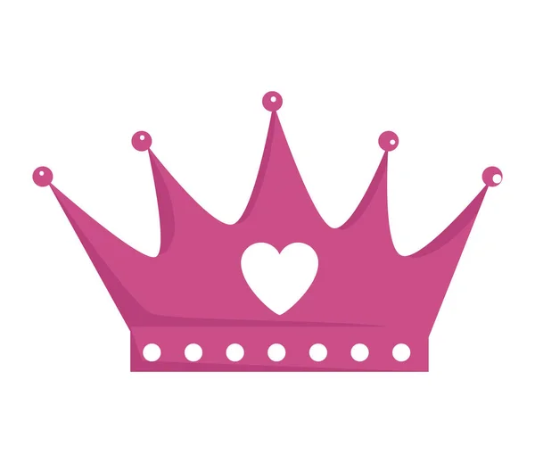 Crown queen with heart icon — Stock Vector