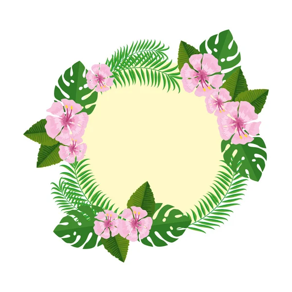 Circulaire florale decoratie pictogram — Stockvector