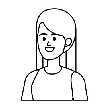 Genç kadın avatar karakter vektör çizimi