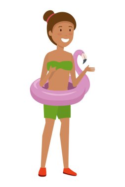 flaman şamandıra ile güzel afro kadın