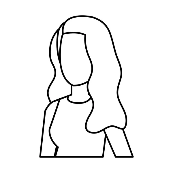 Mignon jeune femme avatar personnage — Image vectorielle