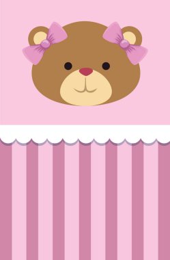 ayı oyuncak kadın ve yay ile kartpostal