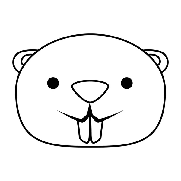 Lindo castor mascota animal icono — Vector de stock