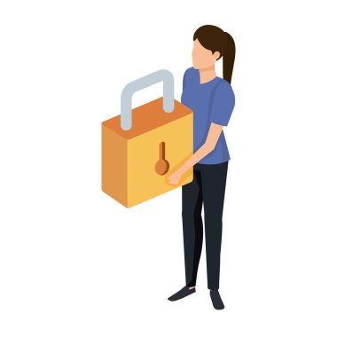 Kadın güvenli asma kilidi kaldırıyor