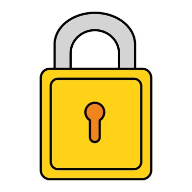 Güvenli asma kilit simgesi izole edildi