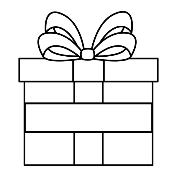 Gift box present isolated icon — Stock Vector