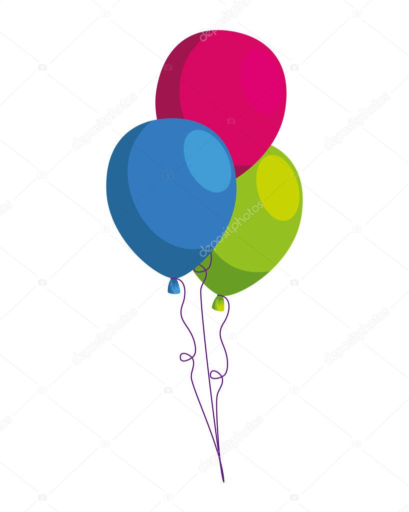 balloons helium floating icon vector illustration