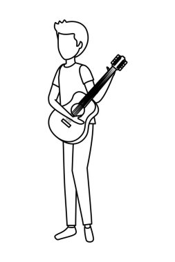 Gitar çalan genç adam.
