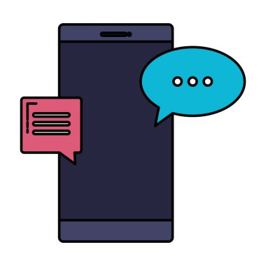 konuşma kabarcıkları sohbet ile akıllı telefon cihazı