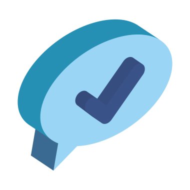 ok kontrol sembolü ile konuşma balonu