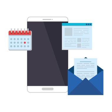 calnedar ve e-posta ile akıllı telefon