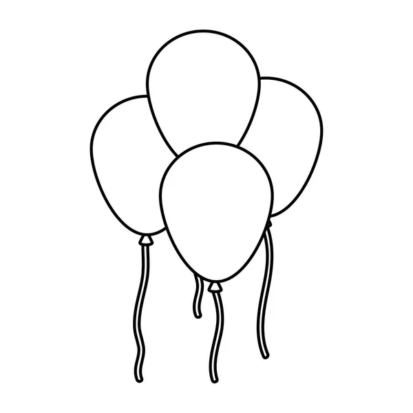 Воздушные шары гелий плавающие изолированные иконки — стоковый вектор