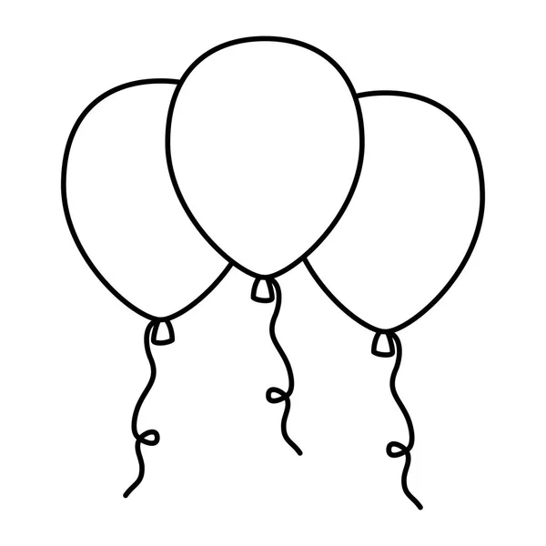 Balonlar helyum yüzen simge vektör illüstrasyon — Stok Vektör