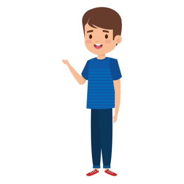 mutlu küçük çocuk komik karakter