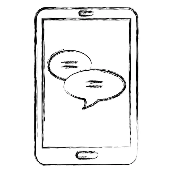 Appareil smartphone avec bulles vocales — Image vectorielle