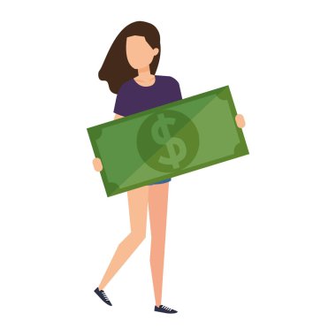 Para kaldıran kadın karakteri