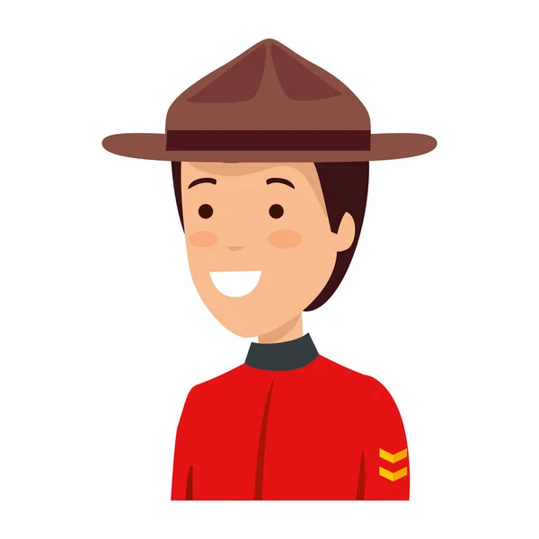 Kanadischer Offizier Ranger Avatar-Charakter — Stockvektor